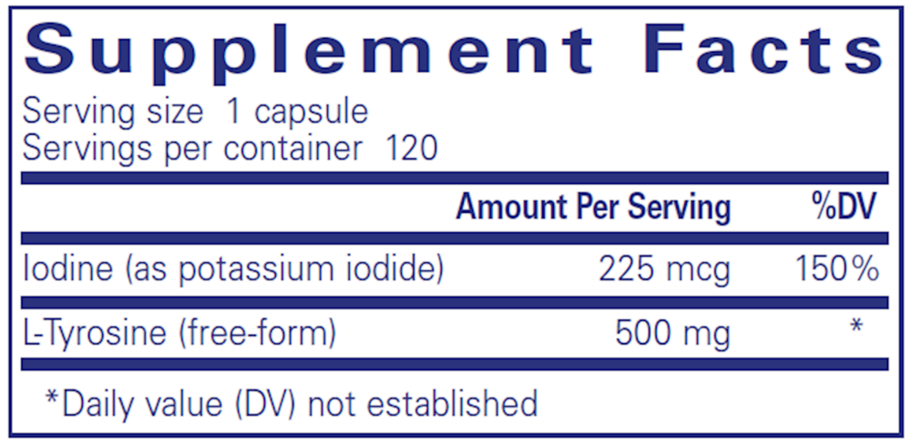 Iodine & Tyrosine, 120 Capsules , Brand_Pure Encapsulations caps Emersons