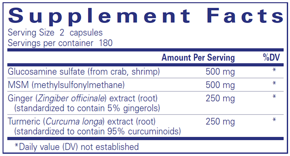 Glucosamine MSM with joint comfort herbs, 360 Capsules , Brand_Pure Encapsulations caps Emersons