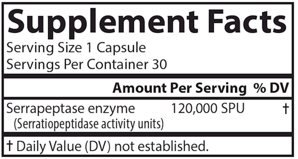 Serrapeptase, 30 Capsules