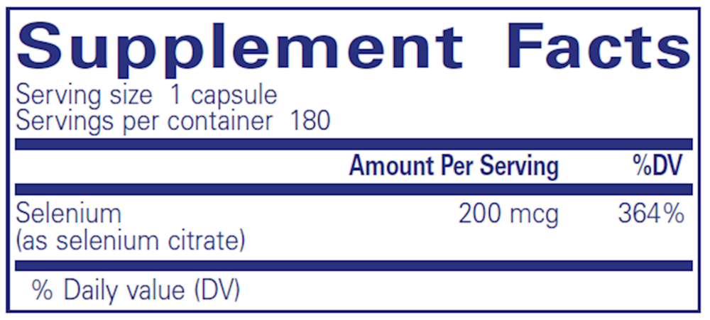 Selenium (citrate), 180 Capsules , Brand_Pure Encapsulations caps Emersons