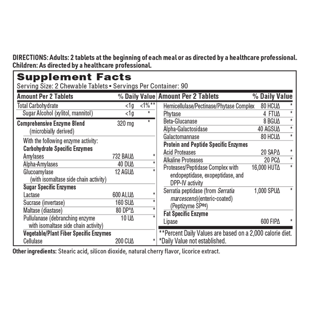 Ther-Biotic® Vital-Zymes Chewable, 180 Chewable Tablets