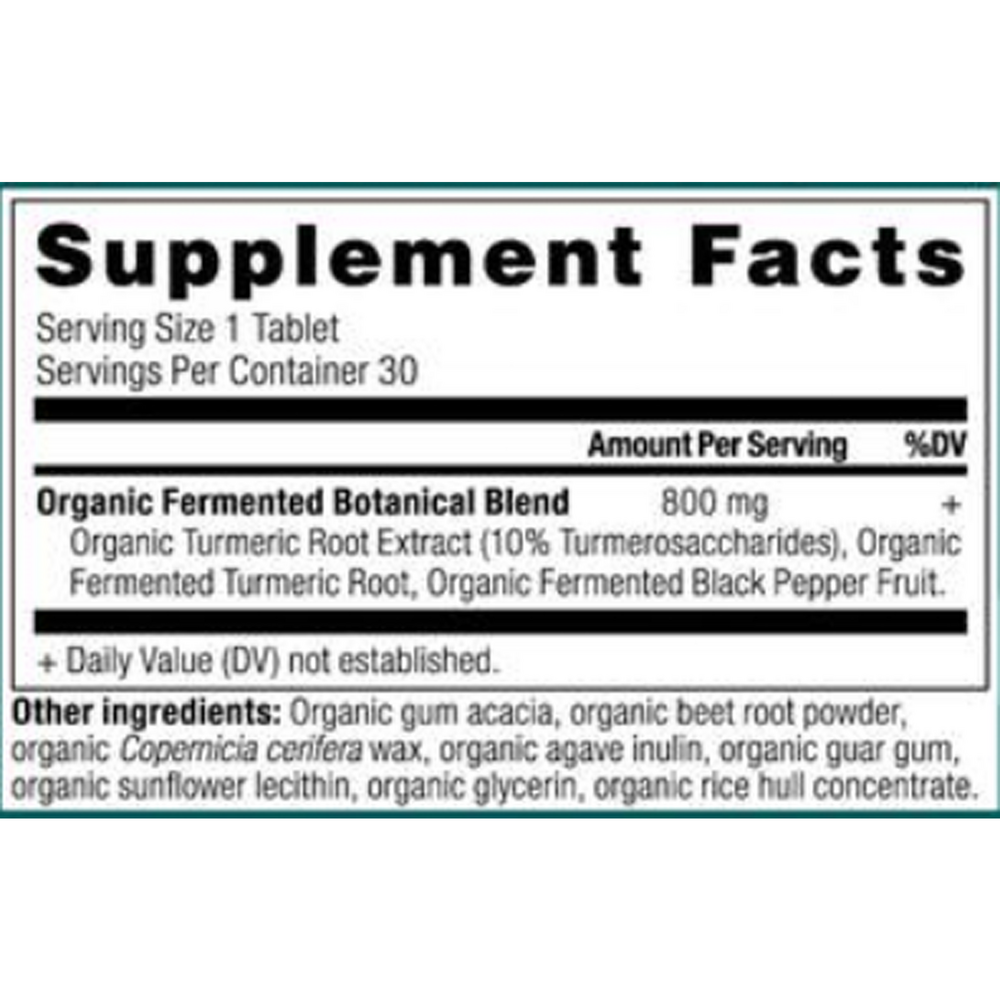 Ancient Nutrition Organic Turmeric Tablet - supplement facts