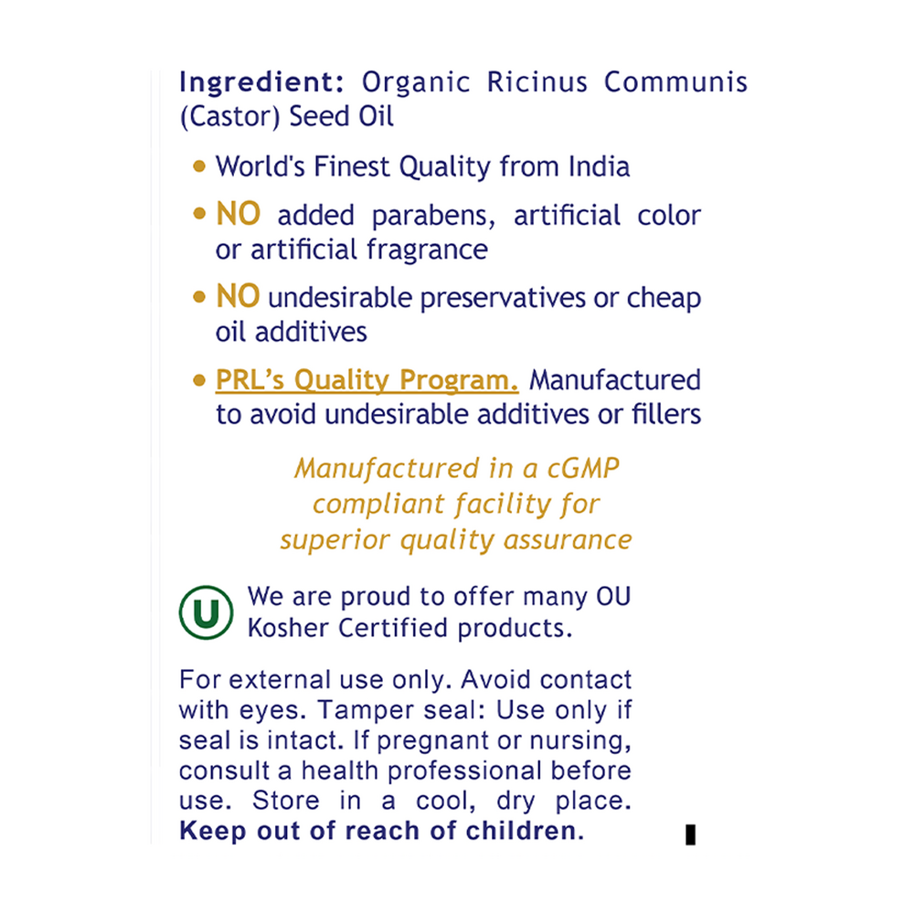 Premier Organic Castor Oil, 8 Ounces , Brand_Premier Research Labs Form_Liquid liquid Requires Consultation Size_8 Ounces