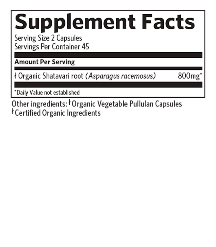 Shatavari, 90 Vegetarian Capsules , 20% Off - Everyday [On] Ayurveda Brand_Organic India Form_Capsules