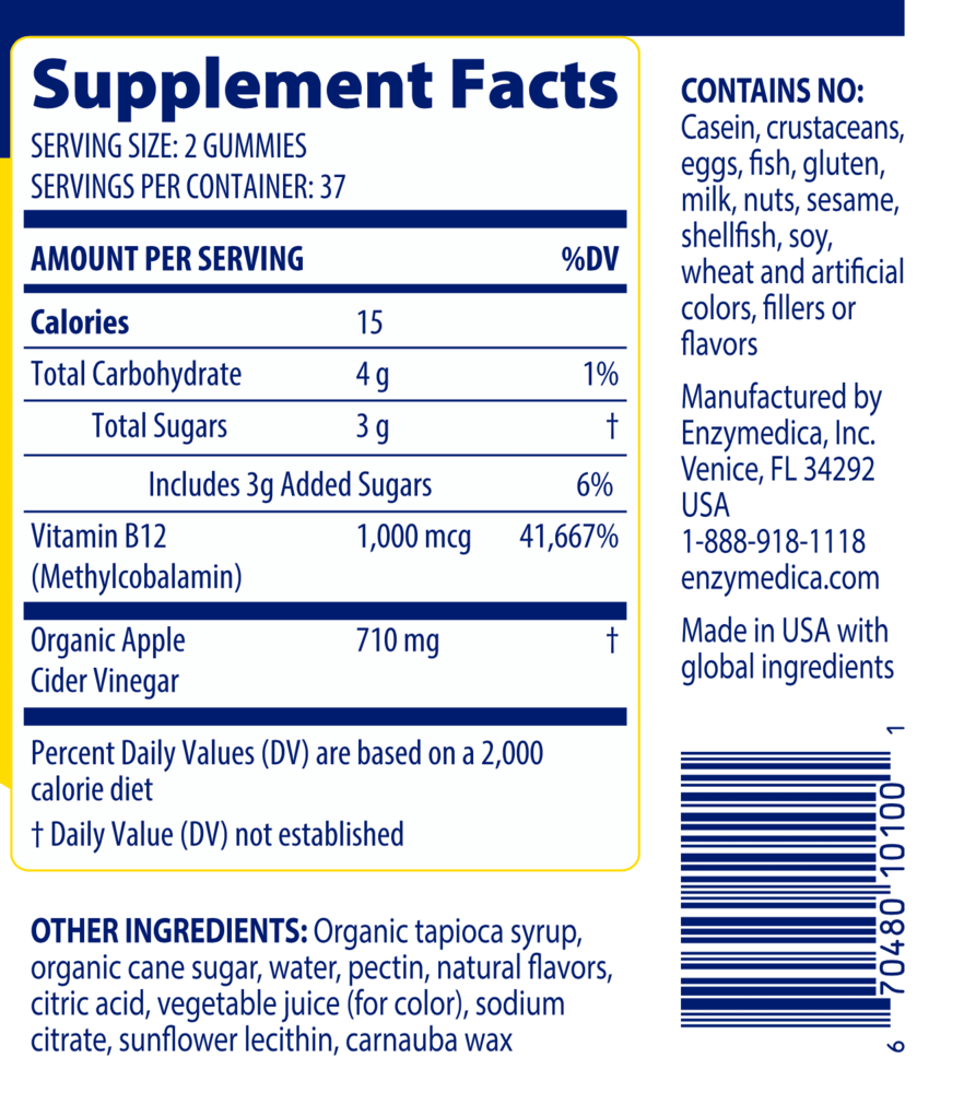 Apple Cider Vinegar Gummies, 74 Count
