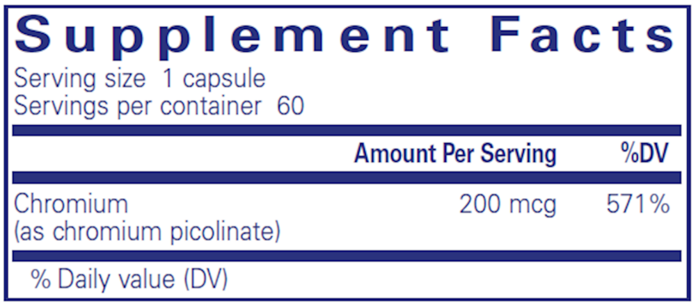 Chromium (Picolinate), 200 mcg, 60 Capsules , Brand_Pure Encapsulations caps Emersons