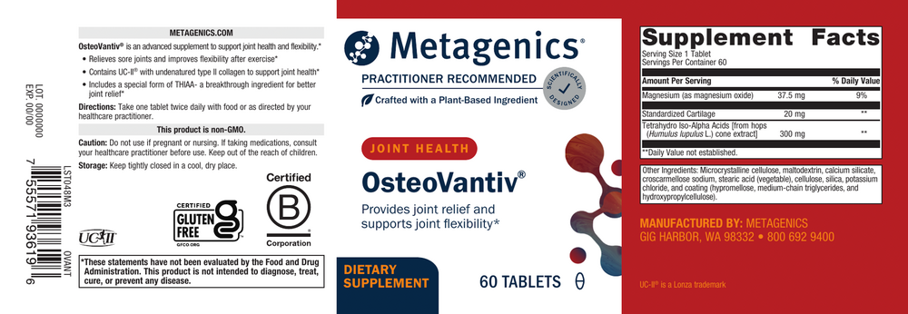 OsteoVantiv®, 60 Tablets , Emersons Form_Tablets tabs