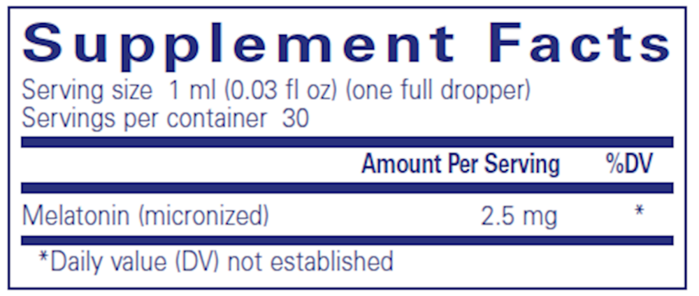Melatonin Liquid, 1 Fl Oz (30 mL) Liquid , Brand_Pure Encapsulations Emersons liquid