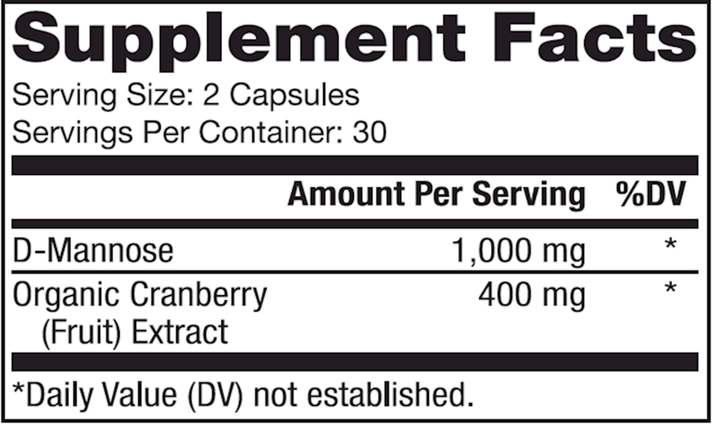 D-Mannose and Cranberry Extract, 60 Capsules