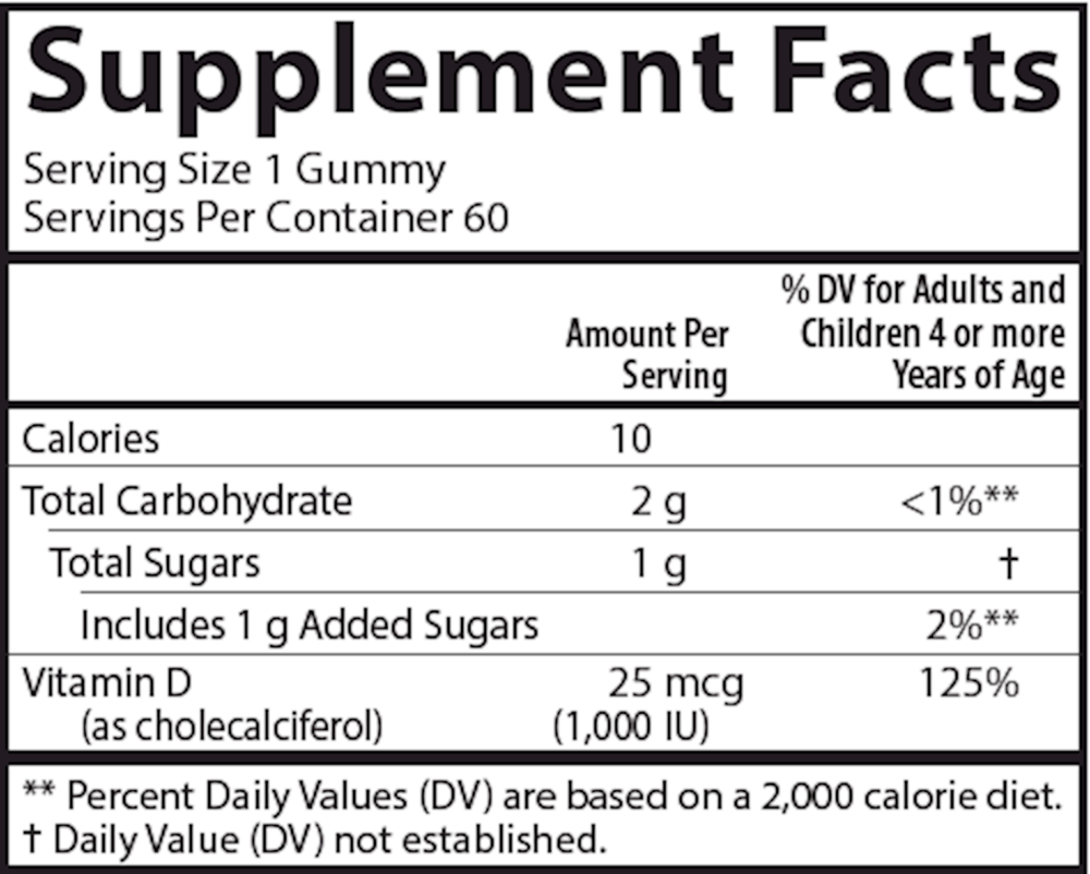 Kid's Vitamin D3, 60 Gummies