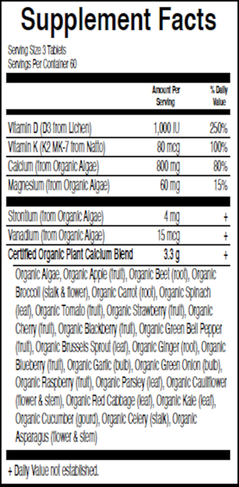 mykind Organics Organic Plant Calcium, 180 Tablets