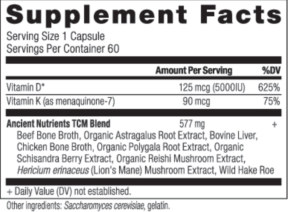 Ancient Nutrition Vitamin D - supplement facts