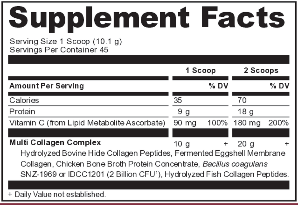 Ancient Nutrition Multi Collagen Protein, Unflavored - supplement facts