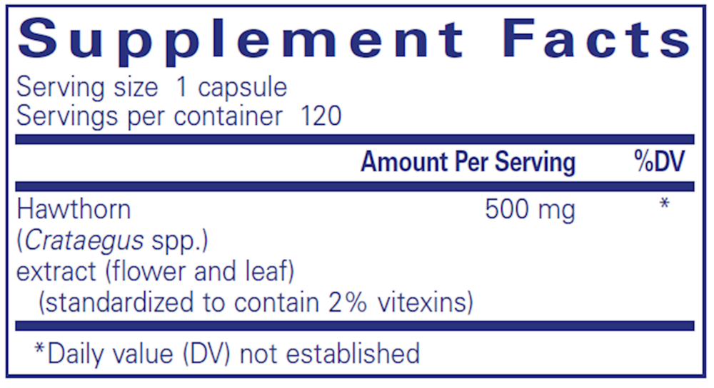 Hawthorne extract, 120 Capsules , Brand_Pure Encapsulations caps Emersons