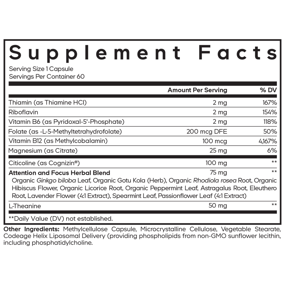 Teen Brain Focus Vitamins+, 60 Capsules