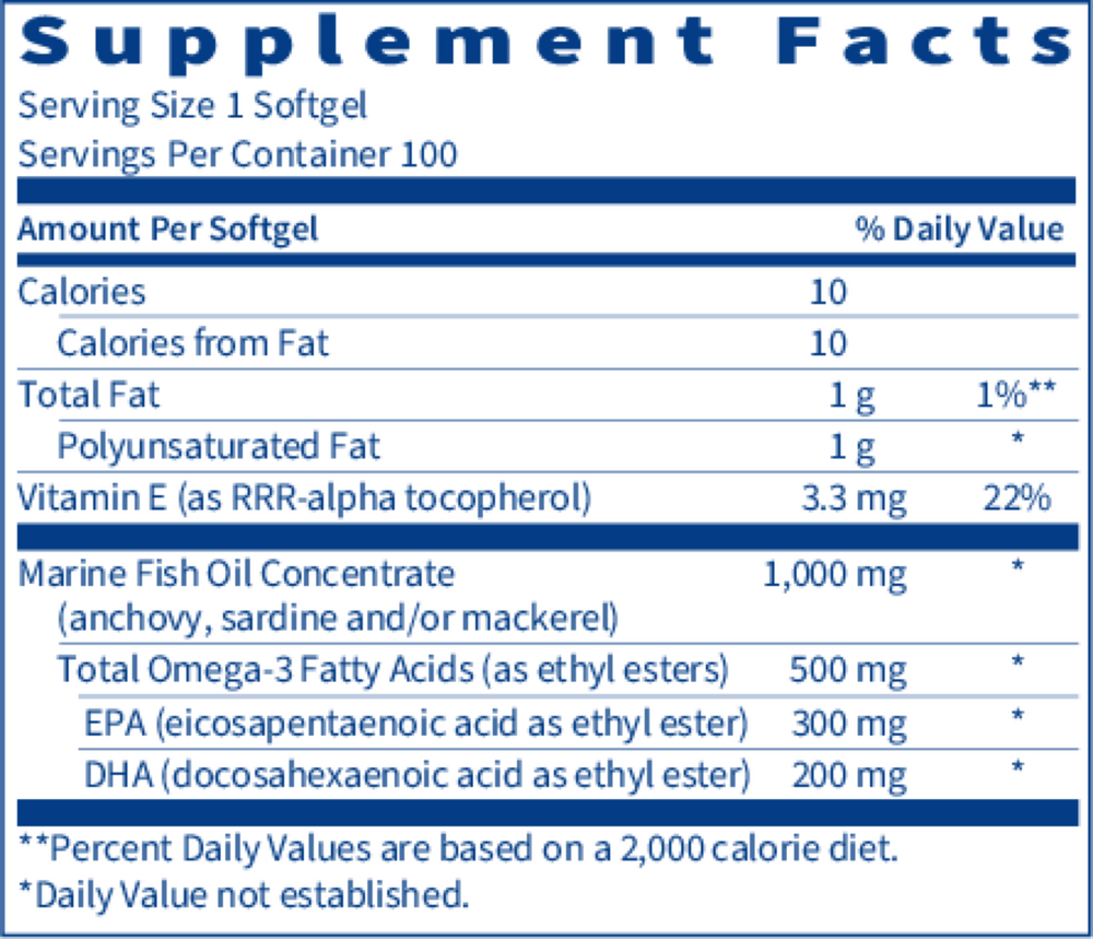 Marine Fish Oil, 100 Softgels