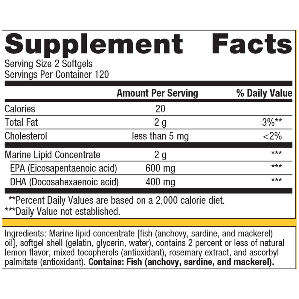OmegaGenics® EPA-DHA 500, Lemon Flavor, 240 Softgels , Emersons Emersons-Alt Form_Softgels softgels