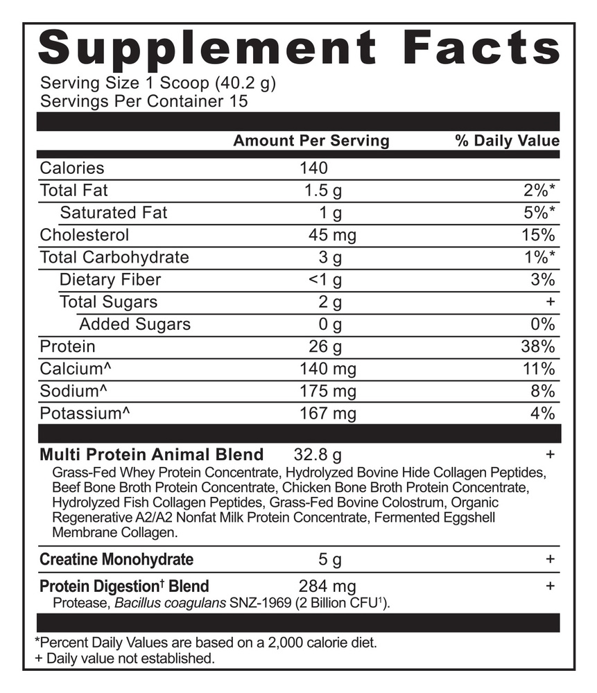 Ancient Nutrition Multi Protein + Creatine, Vanilla Bean - supplement facts