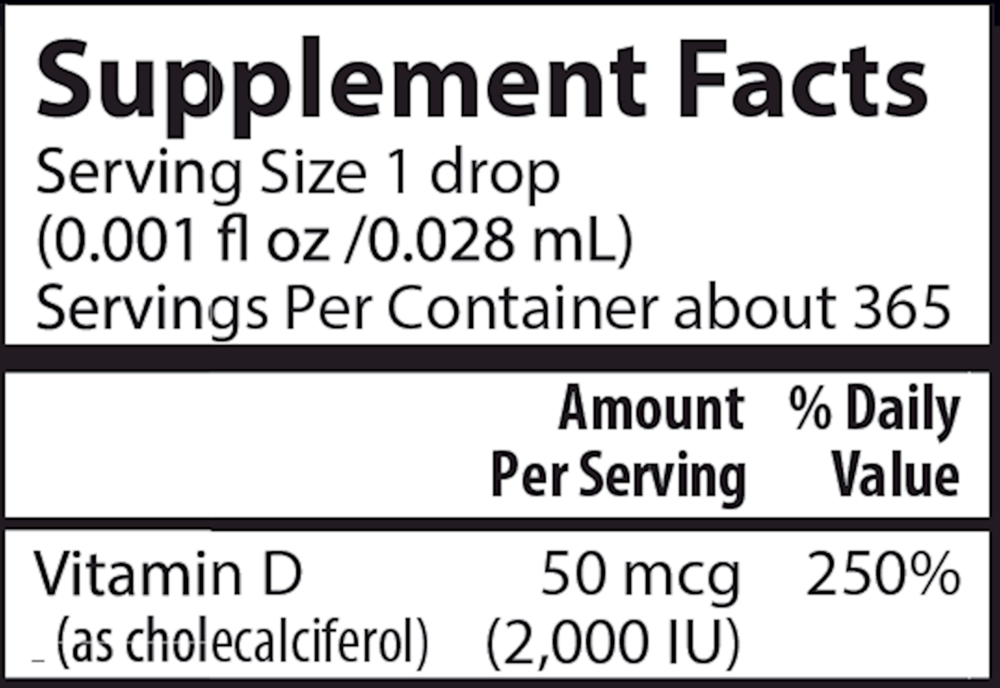 Super Daily D3, 2000 IU, 365 drops, 0.35 Fl Oz (10.3 mL) Liquid