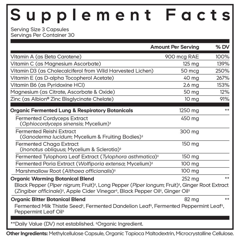 Lungs Vitamins, 90 Capsules