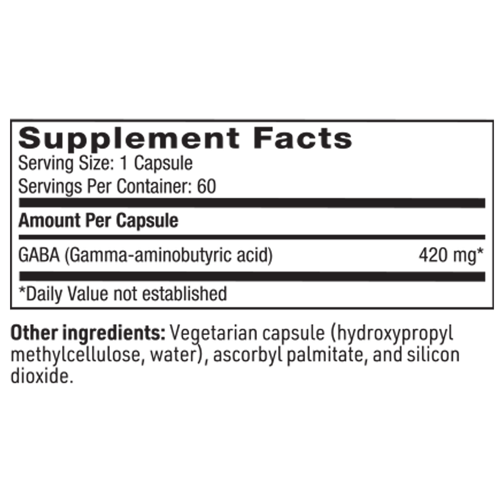 GABA (420 mg), 60 Capsules