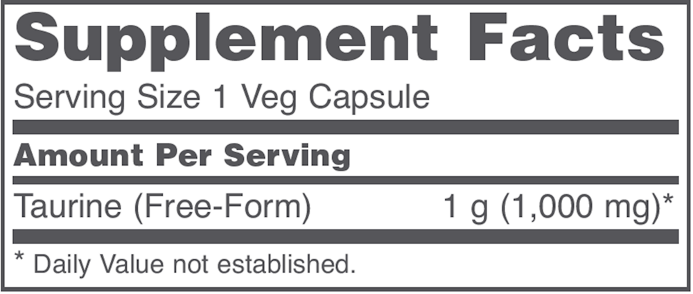 Taurine 1000mg, 100 Capsules , Brand_Protocol for Life Balance capsules Form_Capsules Requires Consultation Size_100 Capsules