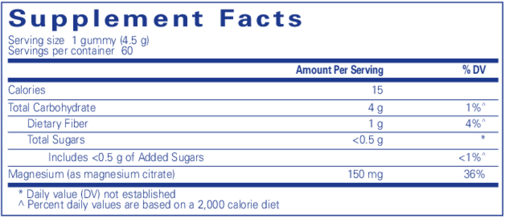 Magnesium Gummy, 60 Gummies , Brand_Pure Encapsulations Form_Gummies Requires Consultation Size_60 Gummies