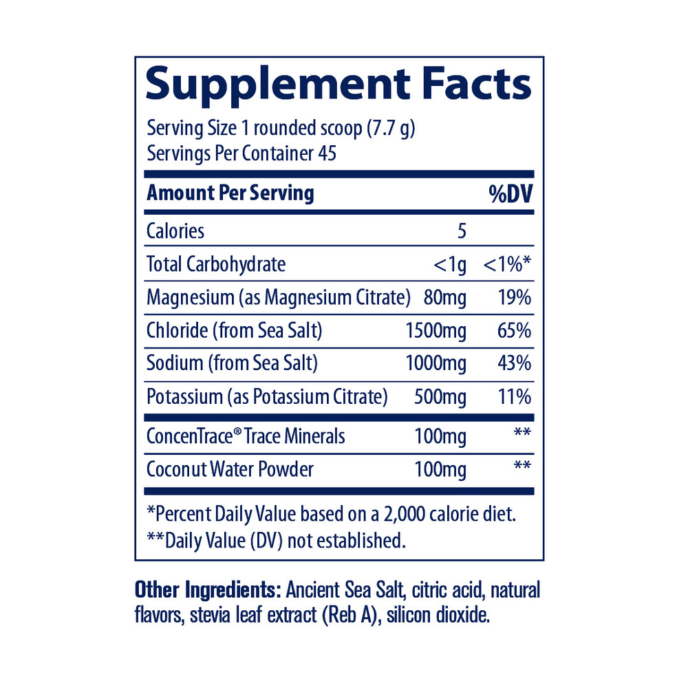 ZEROLyte Electrolytes & Coconut Water Powder, Salty Citrus, 344 g Powder