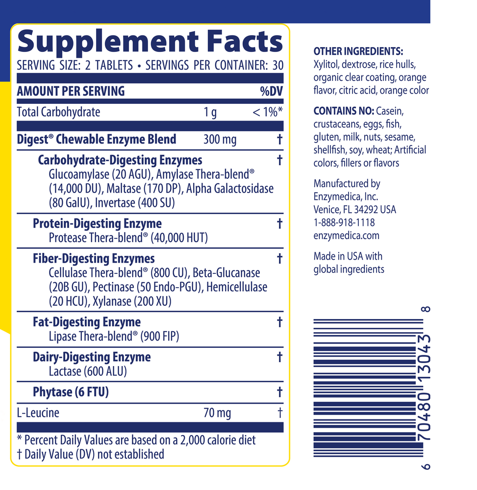 Digest Complete Chewable, 60 Capsules