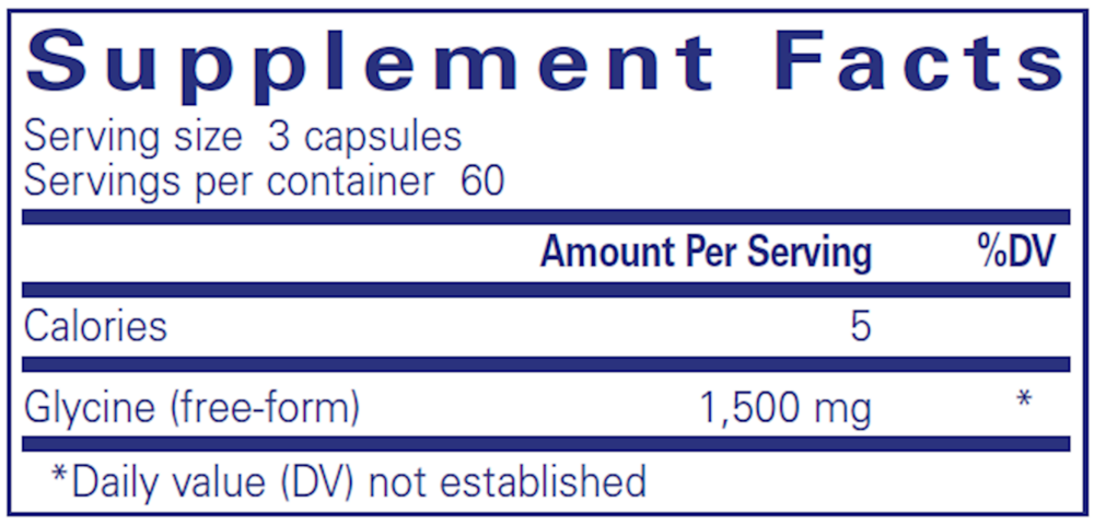 Glycine 500 mg, 180 Capsules , Brand_Pure Encapsulations caps Emersons