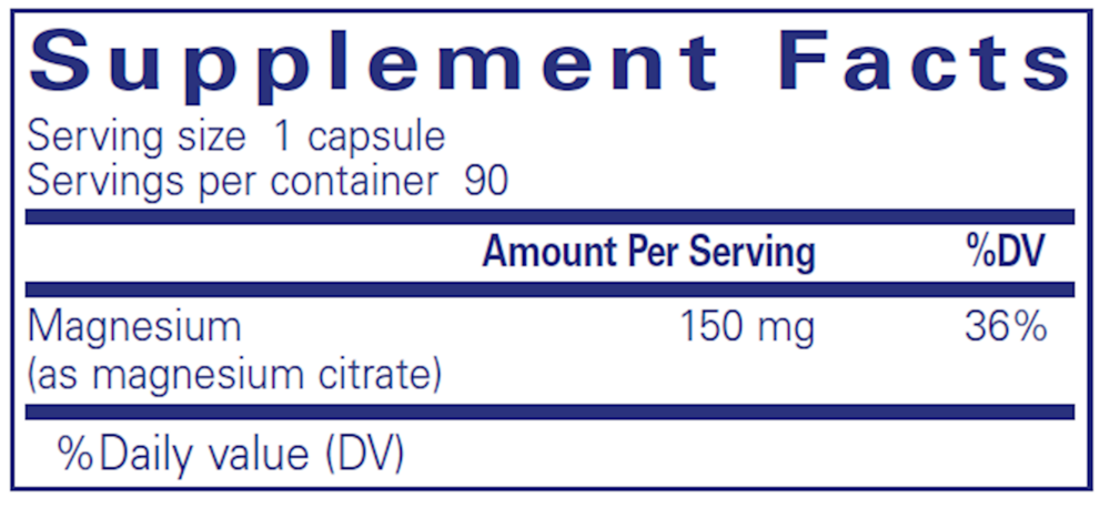 Magnesium (Citrate) - 90 Capsules , Pure Encapsulations