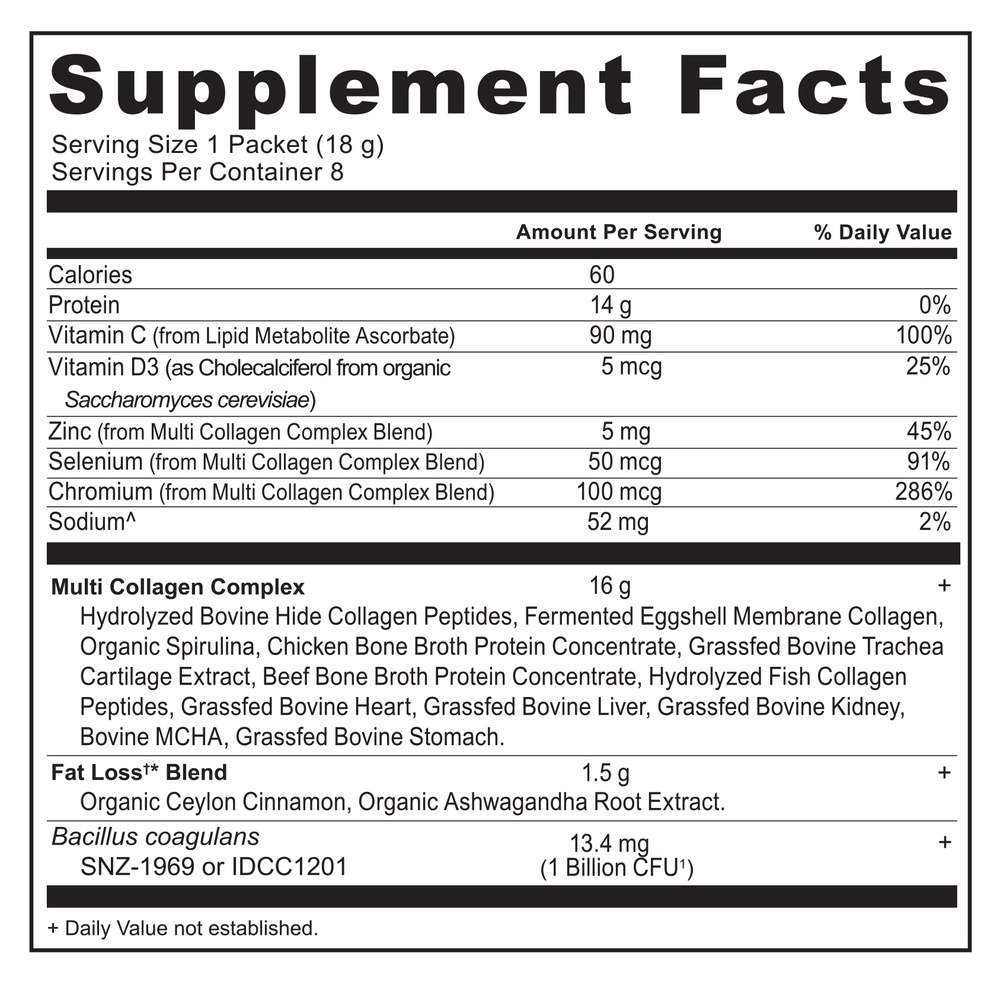 Ancient Nutrition Multi Collagen Advanced (Lean) - Cinnamon - supplement facts