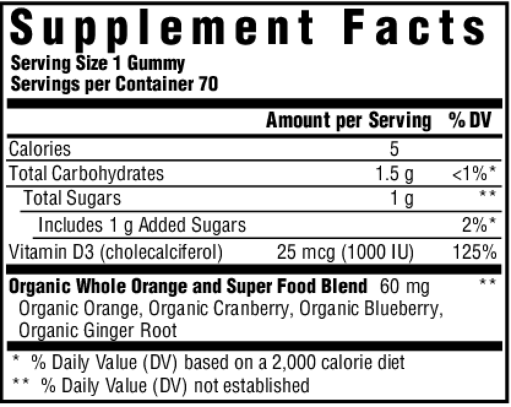 D3 Wellness 1000 IU Gummies, Mixed Fruit, 70 Gummies