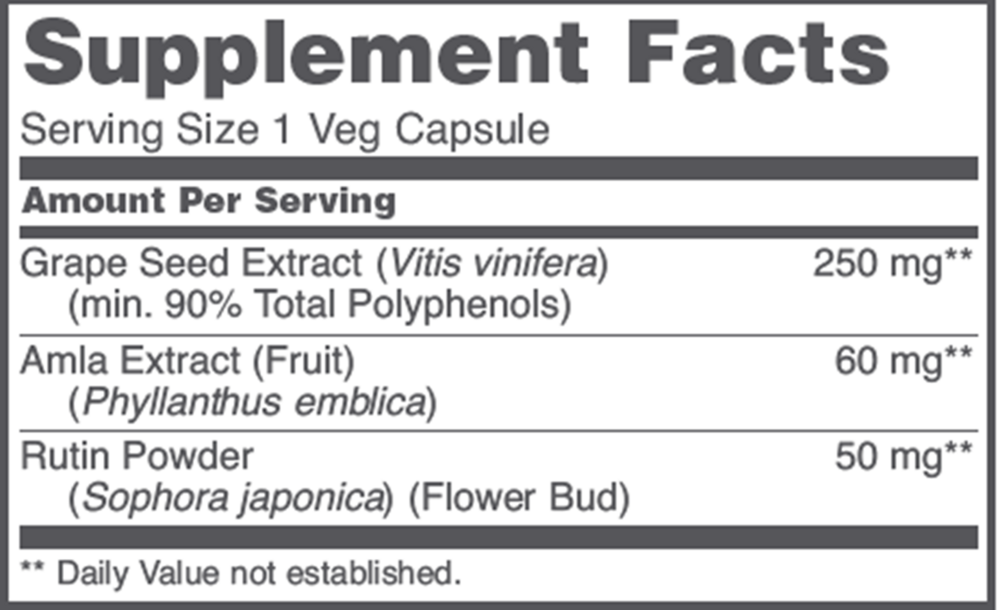 Grape Seed OPC 250mg, 90 Capsules , Brand_Protocol for Life Balance capsules Form_Capsules Requires Consultation Size_90 Capsules