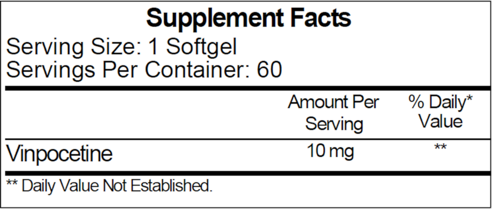 Vinpocetine 10mg, 60 Capsules