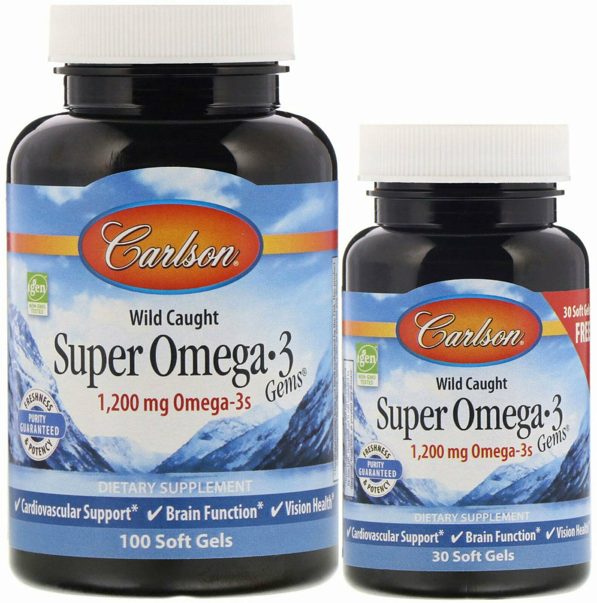 Super Omega-3 Gems 100 + 30 Softgels , Brand_Carlson Labs Form_Softgels Size_130 Softgels softgels