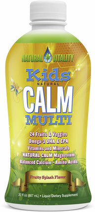 Kids Natural Calm Multi, Fruity Splash Flavor, 30 Fl Oz (887 mL) Liquid , Brand_Natural Vitality Form_Powder