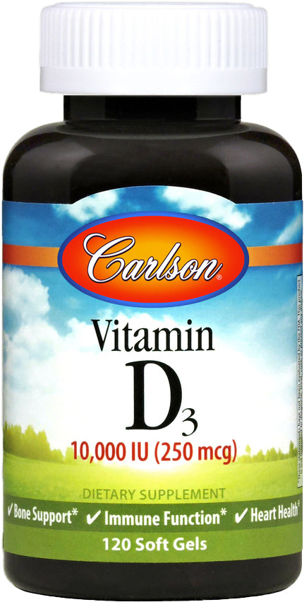 Vitamin D3, 10,000 IU, 120 Softgels , Brand_Carlson Labs softgels