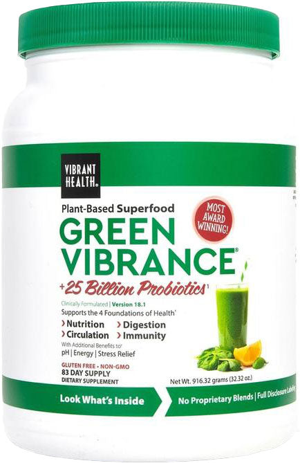 Green Vibrance, 25 Billion CFU, 32.32 Oz (916.32 g) Powder