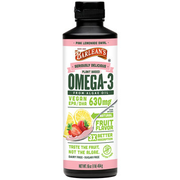 Omega-3 from Algae Oil Pink Lemon, 16oz , Brand_Barleans Form_Liquid