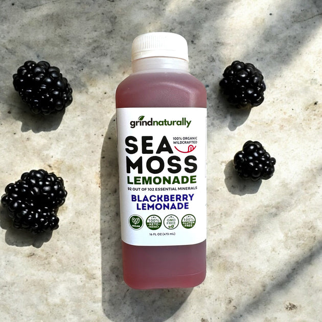 #1 Flavored Sea Moss Lemonade (16oz) Blackberry Lemonade , Grind Naturally Organics Shopify Collective
