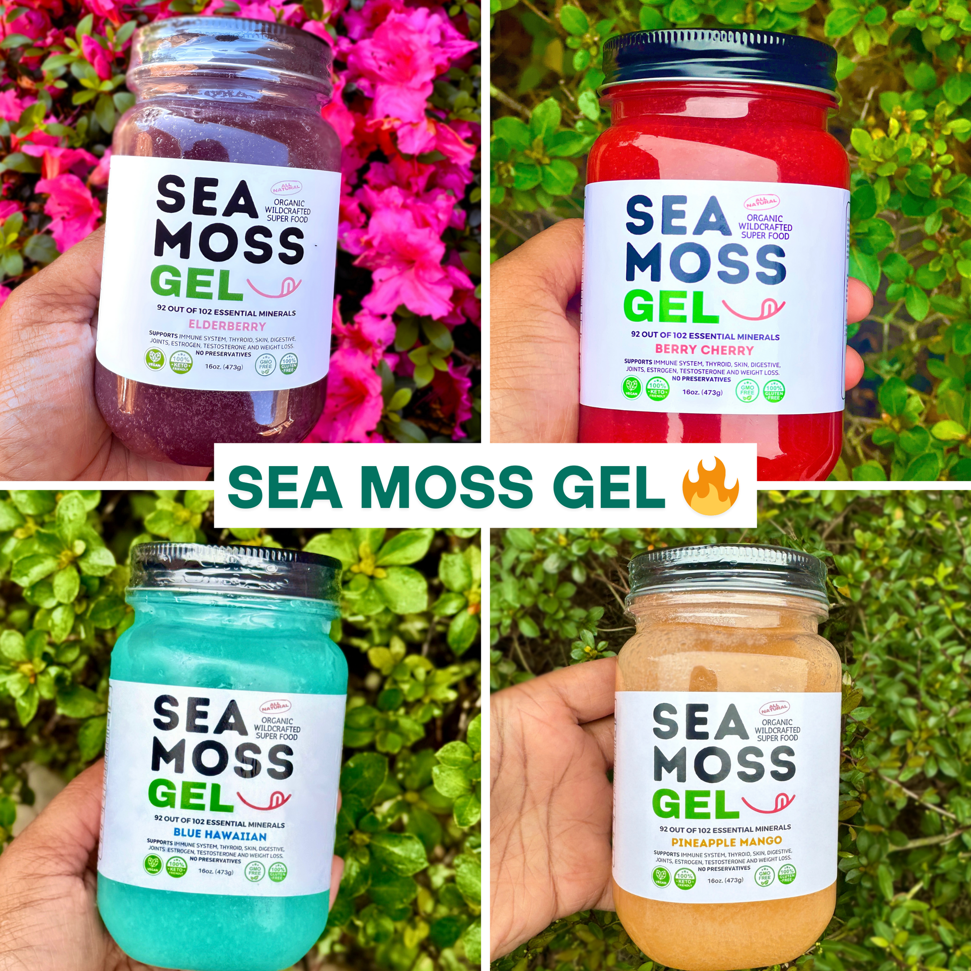 Flavored Sea Moss Gel - Dr. Sebi Inspired 100% Raw Organic - Wild Harvested Sea Moss , Grind Naturally Organics Shopify Collective