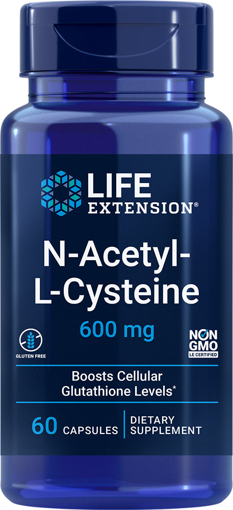 N-Acetyl-L-Cysteine 600 mg, 60 Vegetarian Capsules , Brand_Life Extension Form_Vegetarian Capsules Potency_600 mg Size_60 Caps
