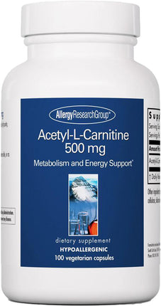 Acetyl-L-Carnitine 500 mg, 100 Vegetarian Capsules , Brand_Allergy Research Group