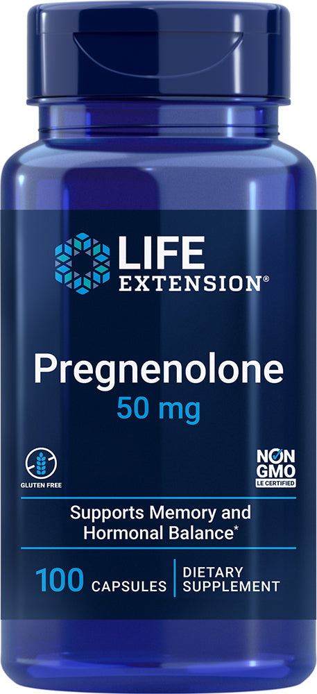 Pregnenolone, 50 mg, 100 Capsules , Brand_Life Extension Form_Vegetarian Capsules Potency_50 mg Size_100 Caps