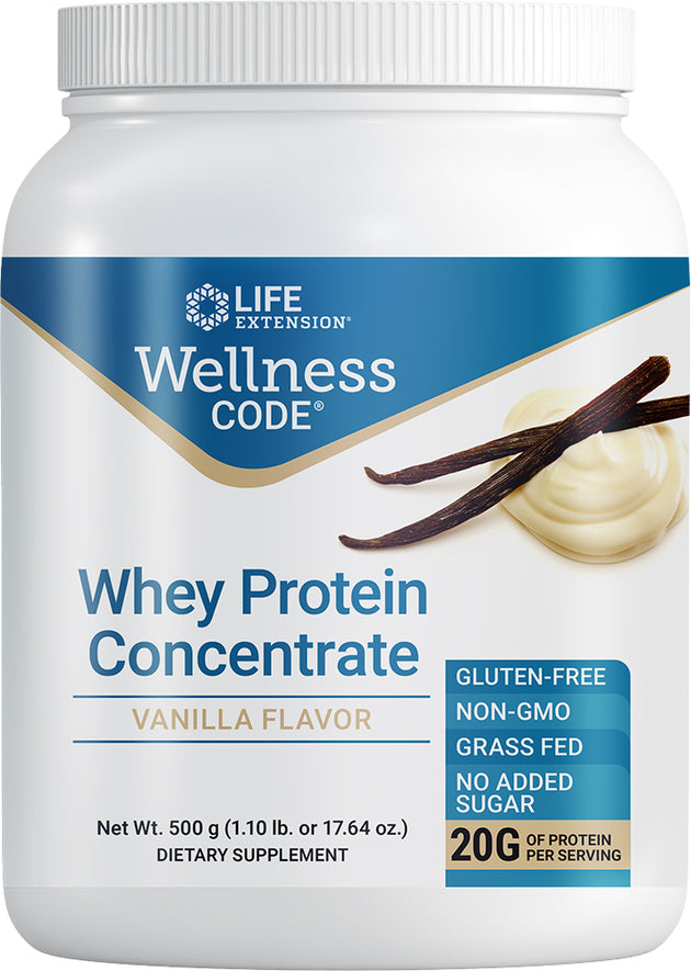 Wellness Code® Whey Protein Concentrate, Vanilla Flavor, 500 g Powder ,