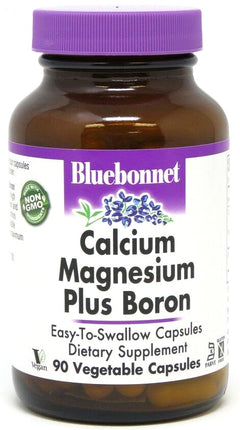 Calcium Magnesium Plus Boron, 90 Vegetable Capsules , Brand_Bluebonnet Flavor_Unflavored Form_Vegetable Capsules Size_90 Caps