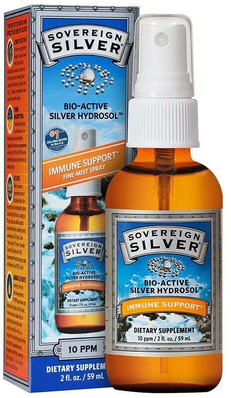 Bio-Active Silver Hydrosol™, 10 ppm, Fine Mist Spray, 2 Fl Oz (59 mL) Liquid , Brand_Sovereign Silver Form_Liquid Size_2 Oz