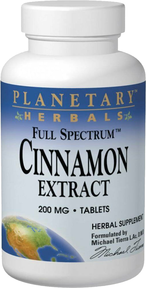 Full Spectrum Cinnamon Extract, 200 mg, 120 Tablets , Brand_Planetary Herbals Form_Tablets Potency_200 mg Size_120 Tabs