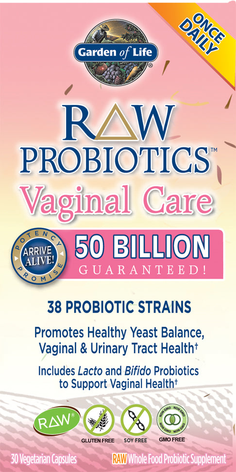 Raw Probiotics™ Vaginal Care, 30 Vegetarian Capsules , Brand_Garden of Life Form_Vegetarian Capsules Size_30 Caps